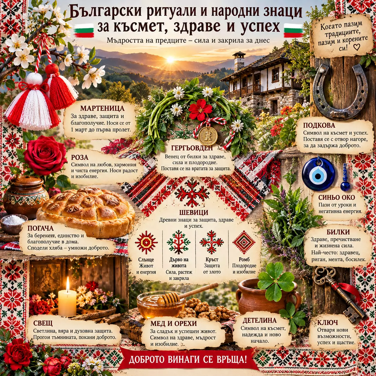 Български ритуали и народни знаци за късмет, здраве и успех