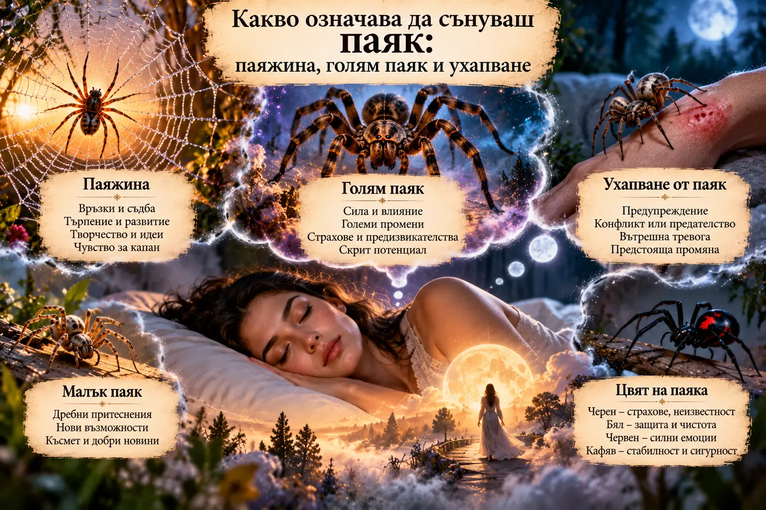 Какво означава да сънуваш паяк