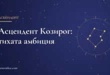 Тематична карта със заглавие за асцендент Козирог и неговия характер