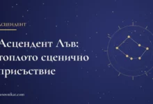 Тематична карта със заглавие за асцендент Лъв и неговия характер