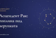 Тематична карта със заглавие за асцендент Рак и неговия характер