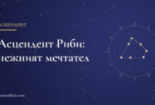 Тематична карта със заглавие за асцендент Риби и техния характер