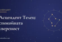 Тематична карта със заглавие за асцендент Телец и неговия характер